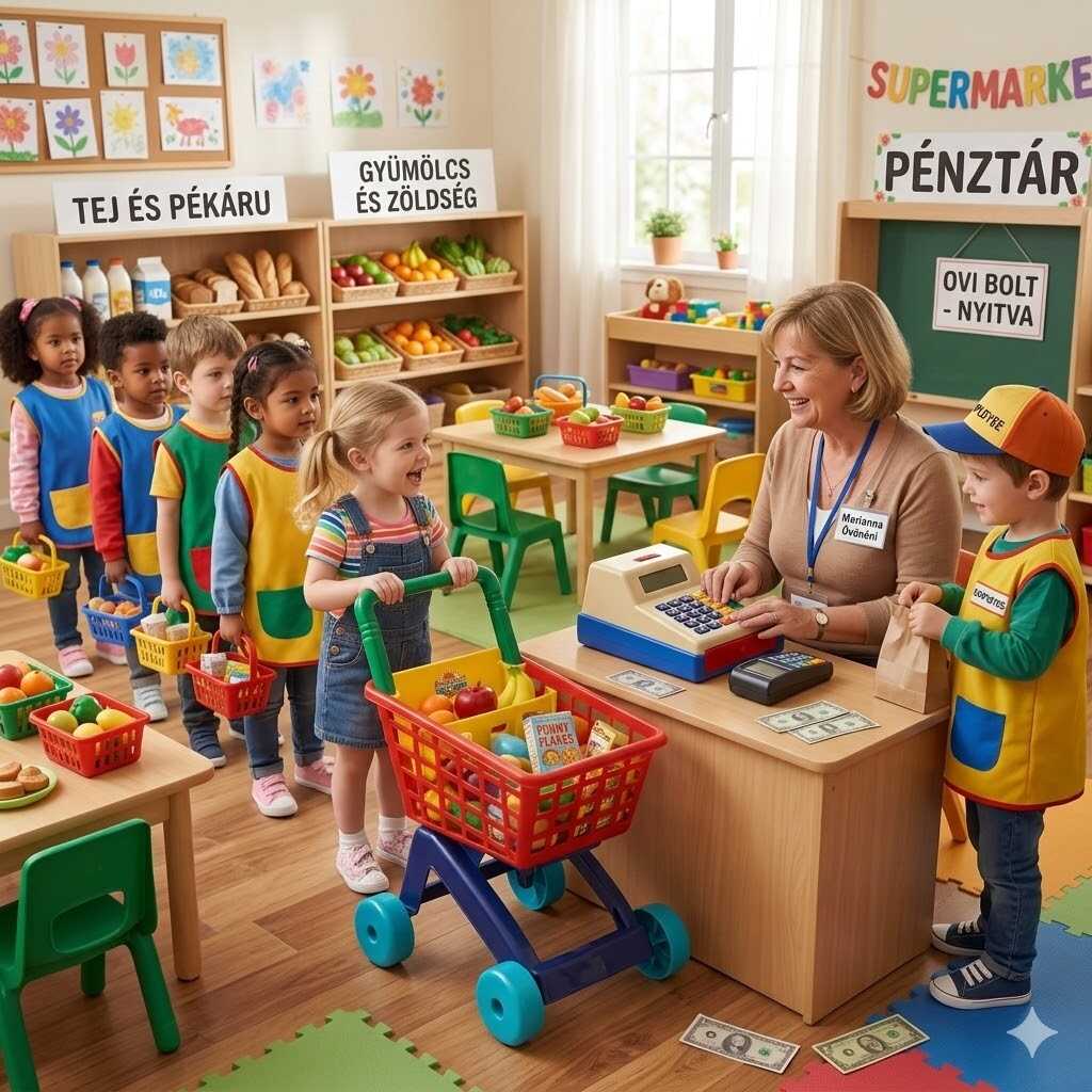 Szupermarket Kaland Játék Bevásárlókocsi , 42x35x59 cm