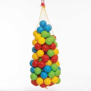 100 db-os hálos műanyag színes labdák , 6,5 cm