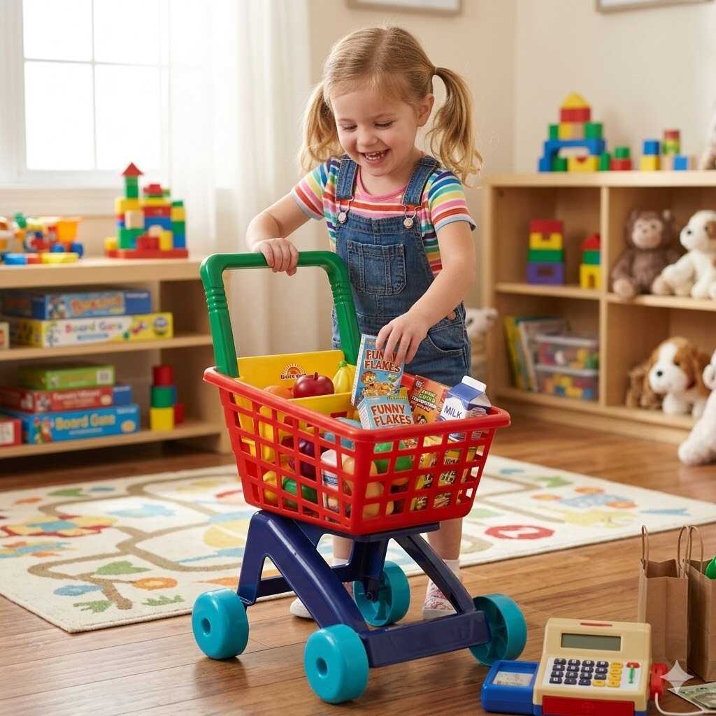 Szupermarket Kaland Játék Bevásárlókocsi , 42x35x59 cm