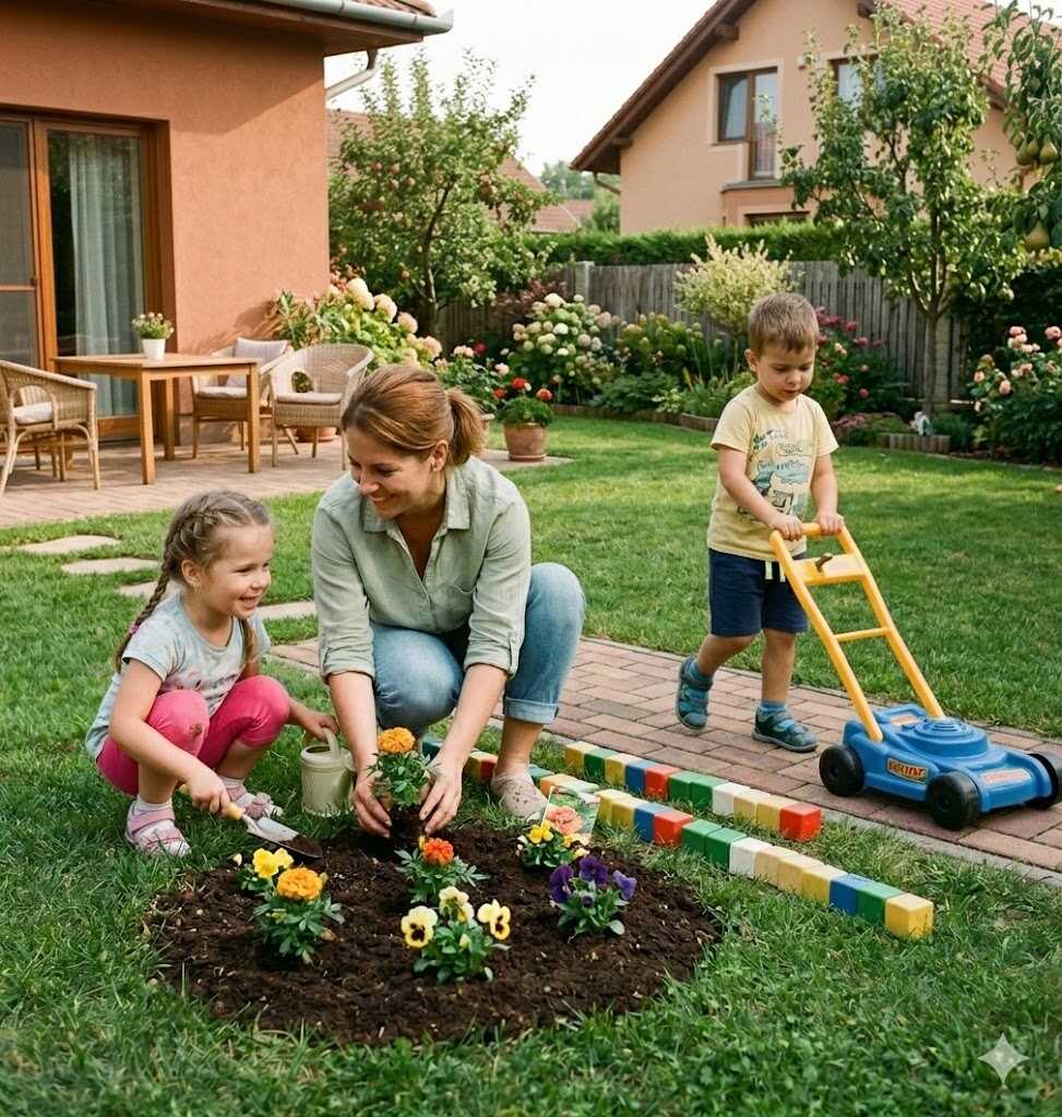 Kicsi kertész, nagy móka! Játék műanyag fűnyíró a vidám kertészkedéshez , kék - Image 2