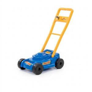 Kicsi kertész, nagy móka! Játék műanyag fűnyíró a vidám kertészkedéshez , kék