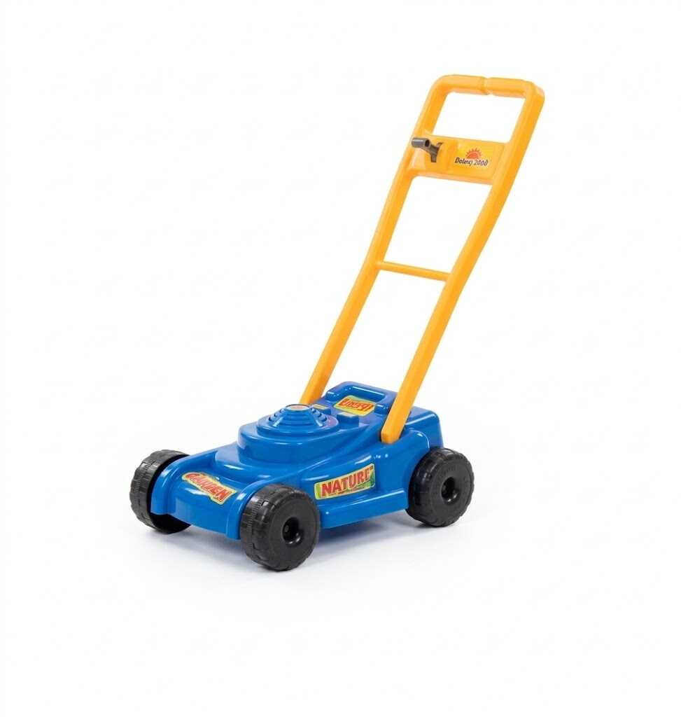 Kicsi kertész, nagy móka! Játék műanyag fűnyíró a vidám kertészkedéshez , kék