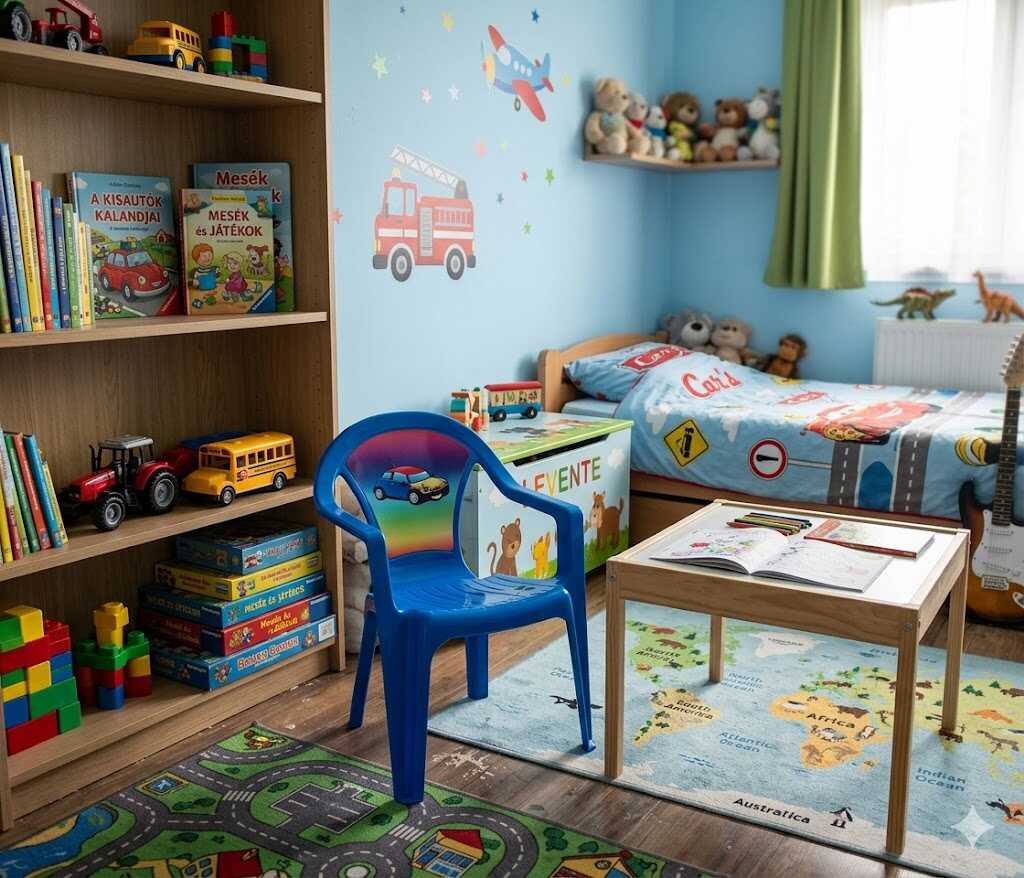 Kerti műanyag Szék Gyerekeknek, 37 x 29 x 51,5 cm