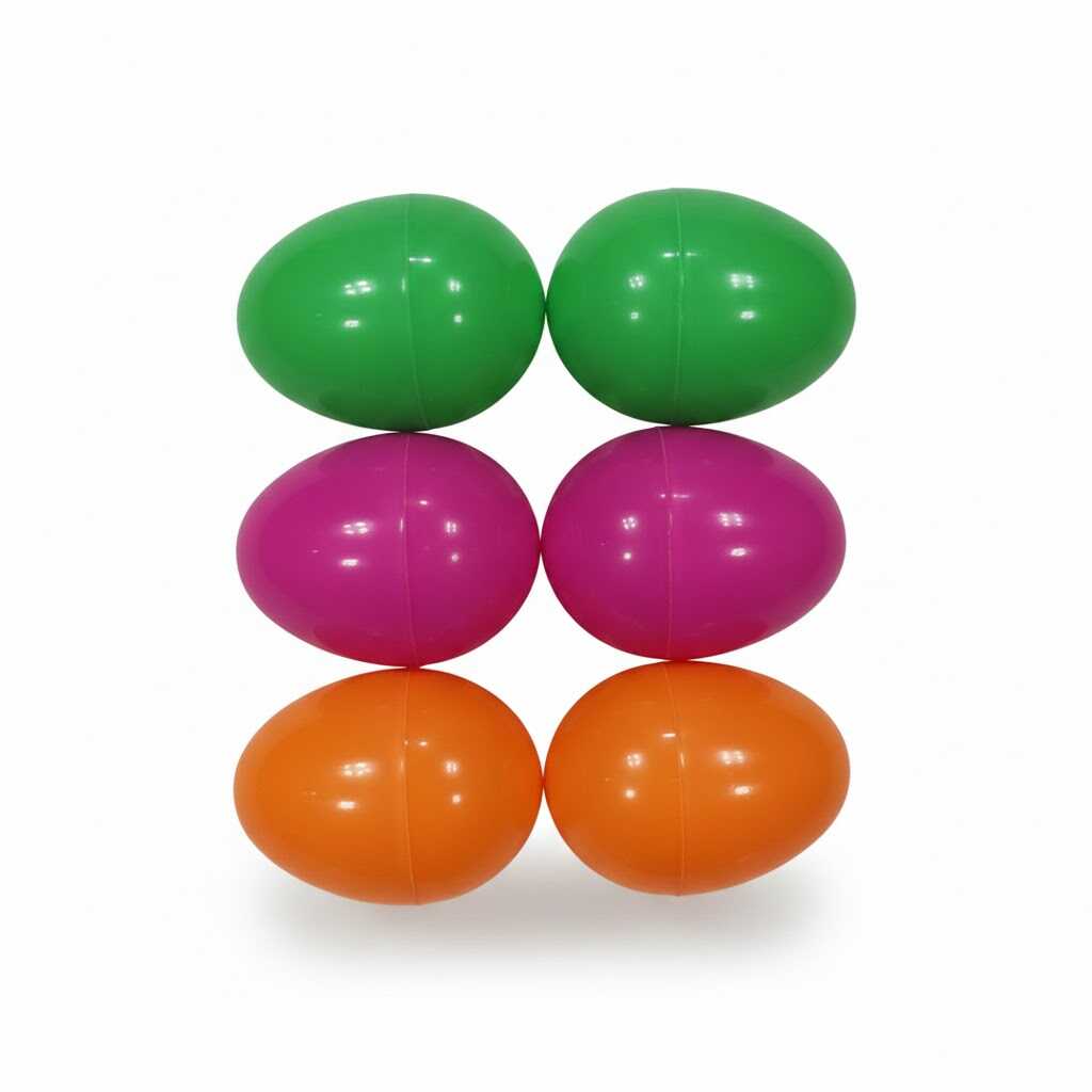 Műanyag szétszedhető húsvéti tojás apró kis meglepetéssel, 6 cm , 6 db / csomag