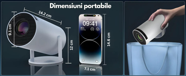 Intelligens 4k videoprojektor játékkonzollal, VSM, Android TV 11.0, távirányító, WiFi 6, Bluetooth 5.0, 130 hüvelykes vetítővászon, automatikus képkorrekció, négymagos, 280 ANSI, beépített hangszóró, HDMI, USB, fehér - Image 14