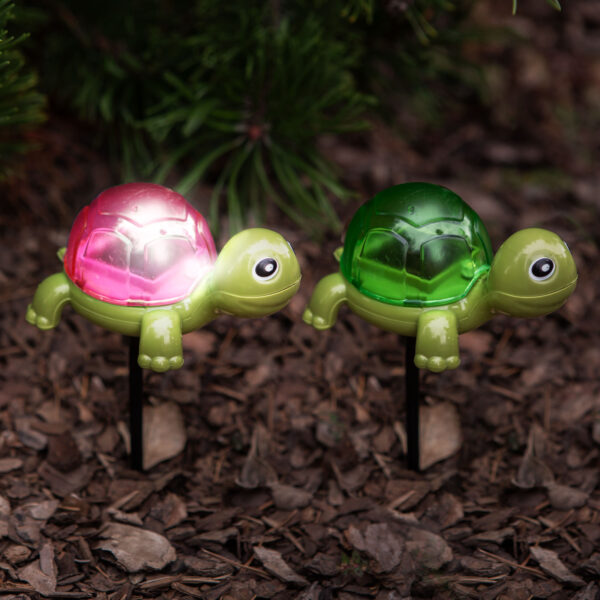 Napelemes teknősbéka fény a kertben, rózsaszín - Image 2