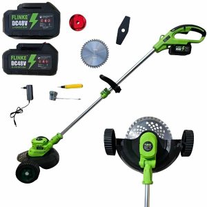 Flinke AKK-4060 Segédkerekes Fűkasza 2db Nagy Kapacitású 48V Akkumulátorral