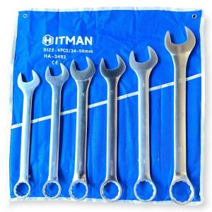 Hitman HA-3492 – 6 db-os csillag-villáskulcs készlet, krómozott vanádium acél, 34-50 mm
