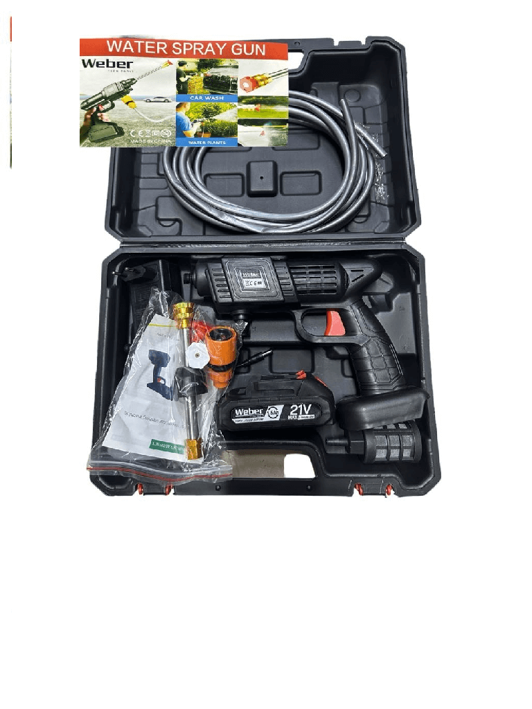 Weber 2 akkumlátoros magasnyomású mosó 21 V hab tartályal 3 fúvókával kofferban - Image 3