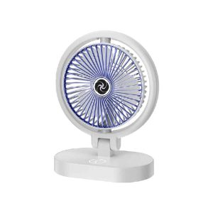 Kos-19016 Asztali ventilátor elegáns megjelenéssel, 360° forgatással és LED fénnyel