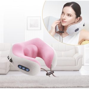 U alakú elektromos nyak masszírozó párna ,rózsaszín