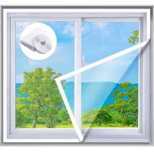 Tépőzáras Szúnyogháló Ablakra, 150x180cm, Fehér – DIY Rovarvédelem, Vágható