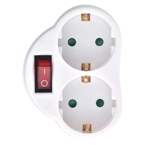 Technik Kapcsolós Konnektor elosztó 2 db USB 3680 W 16 A USB 5V 2,4A