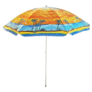 Trópusi Mintás Strandi Napernyő – 150 cm átmérő, leszúrható és állítható magasság (110-180cm)