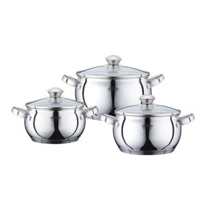 Bachmayer BM-15832 indukciós 6 részes rozsdamentes acél lábas készlet, (2.1L, 3.0L, 4.0L)