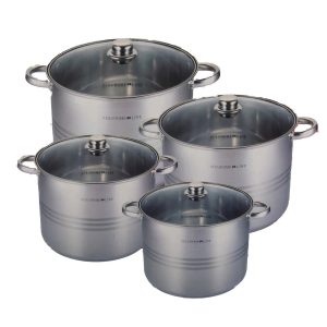 Berghome Line BL-1474 indukciós 8 részes rozsdamentes edénykészlet (2.8L, 3.8L, 5.3L, 8.6L),