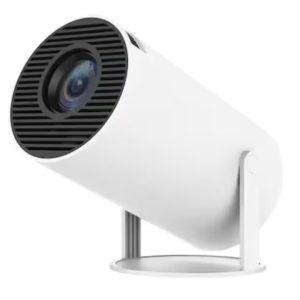 HY300 hordozható videoprojektor, Smart 4K Ultra HD, 5G wifi , beépített hangszóró, autofókusz, Bluetooth 5.0, LED, állítható vetítés 180 fokos elforgatás, fehér