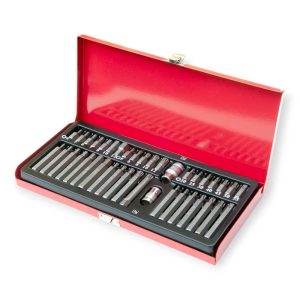 Haina HA-1447 Dugókulcs Készlet, 40 részes, 1/2" 3/8", Hex Torx XZN, Króm-vanádium acél