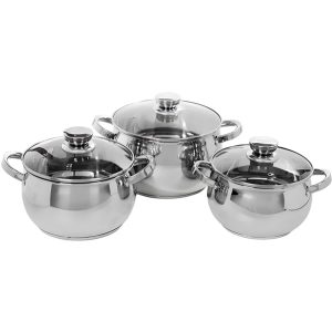 Bachmayer BM-3003 indukciós 6 részes rozsdamentes acél edénykészlet,