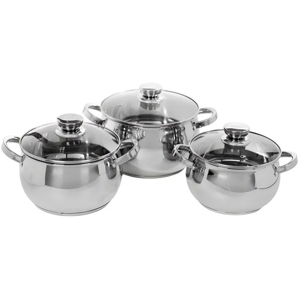 Bachmayer BM-3003 indukciós 6 részes rozsdamentes acél edénykészlet,