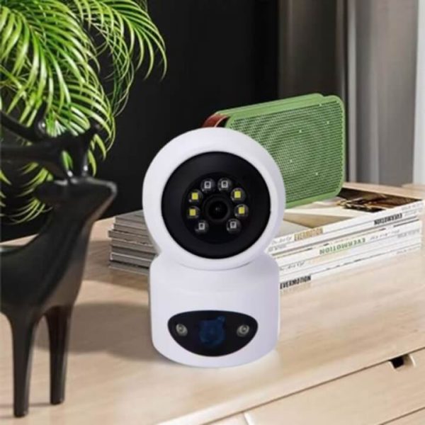 Wifi smart 2 kamerás asztali,Fali Megfigyelőkamera 2 irányú kommunikáció babafigyelő éjjellátó funkcióval - Image 7