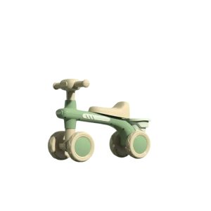 Futóbicikli kisgyermekeknek csomagtartóval , 4 kerekű , 1 éves kortól , zöld színben