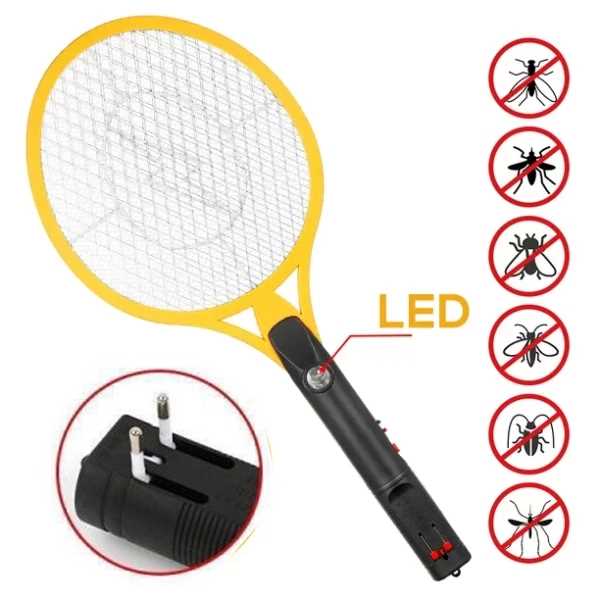 Újratölthető Elektromos Légycsapó, szúnyogírtó ütő, Beépített Akkumulátorral és LED Fénnyel