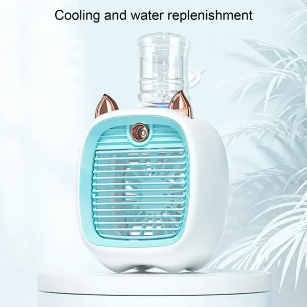Mini léghűtő/párásító/Ventilátor , 3 féle sebesség , usb töltés ,1200 mah - Image 2