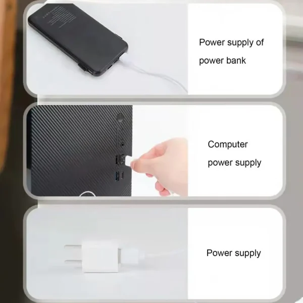 Mini léghűtő/párásító/Ventilátor , 3 féle sebesség , usb töltés ,1200 mah - Image 3