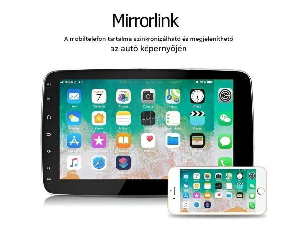 1Din Android 13 Autós fejegység 10.1" Stereo autórádió, AndroidAuto + CarPlay Tükörlink - Image 4