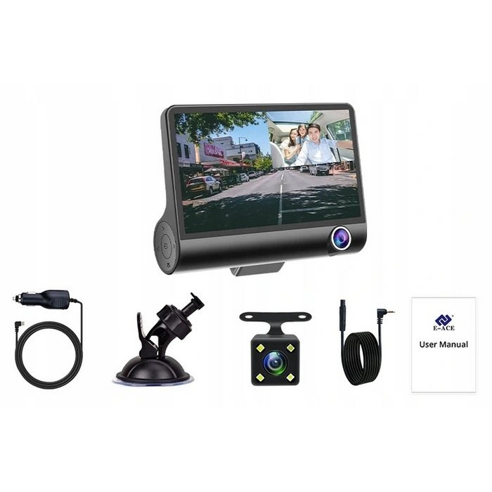 3 Kamerás menetrögzítő(Első, hátsó és belső) 4 colos Full HD monitorral - Image 7