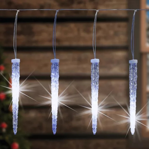 Karácsonyi LED-es jégcsap füzér, 8db 30cm hosszú jégcsappal, olvadó LED effektus - Image 8