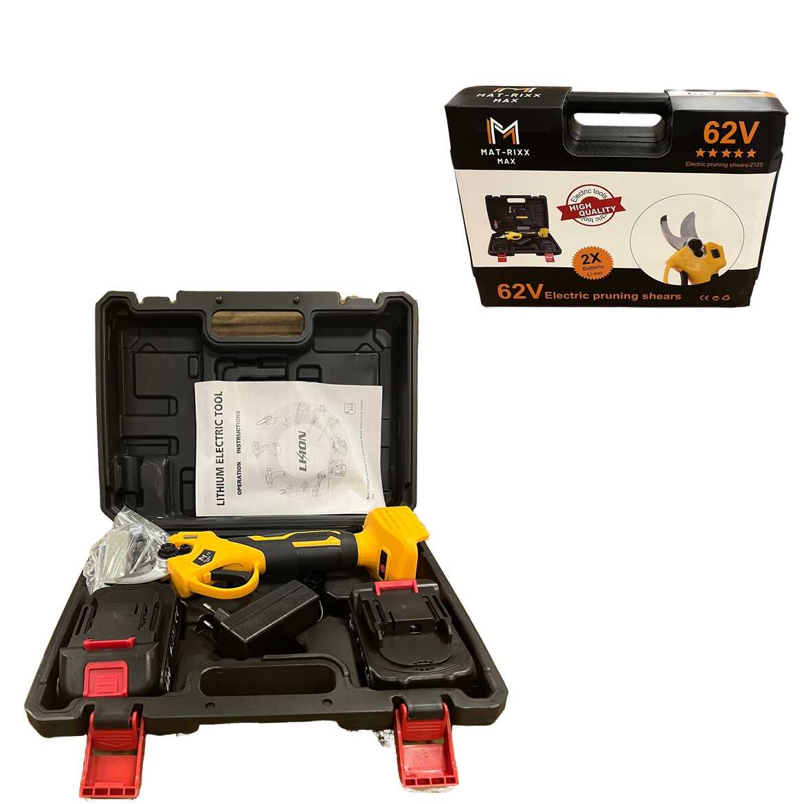 Mat-rixx Metszőolló Teleszkópos hosszabítóval 2db 62V akkuval, magassági ágvágó - Image 10