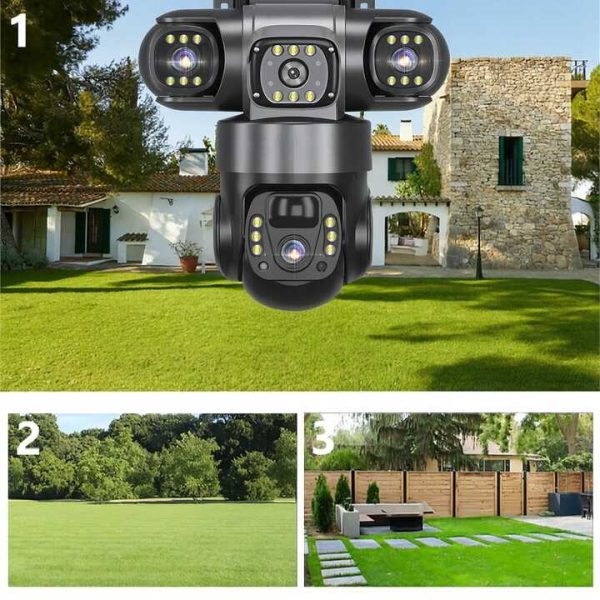Kültéri napelemes kamera 4K, 9MPx, 4G LTE SIM, 3 képernyős, mozgáskövető V380 - Image 10
