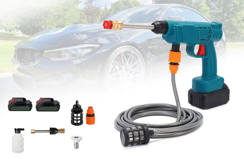 Mat-rixx Hordozható magasnyomású mosó pisztoly 2 fúvókával 2 DB 88V akkuval és habtartállyal kofferban - Image 4