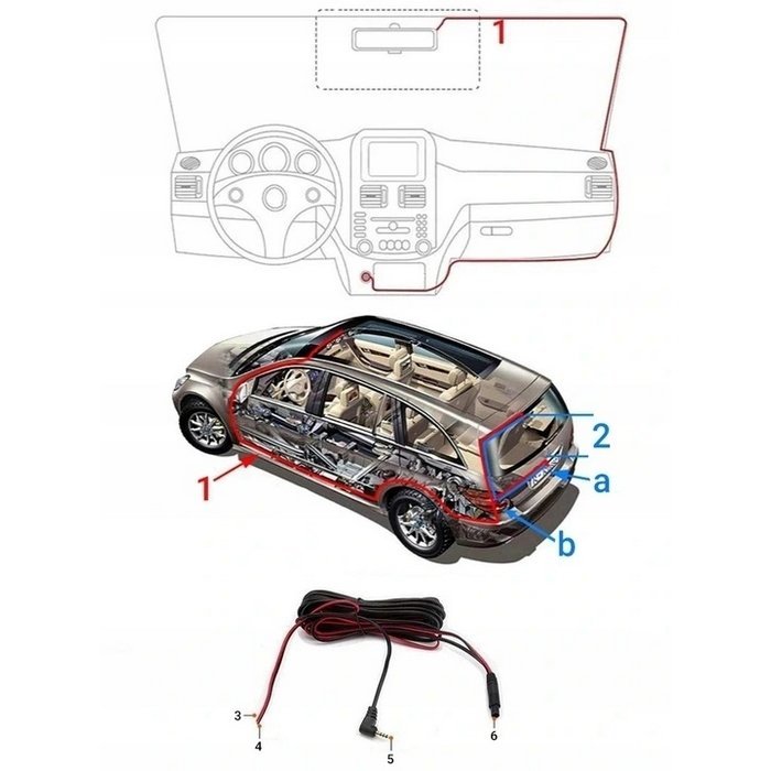 3 Kamerás menetrögzítő(Első, hátsó és belső) 4 colos Full HD monitorral - Image 6