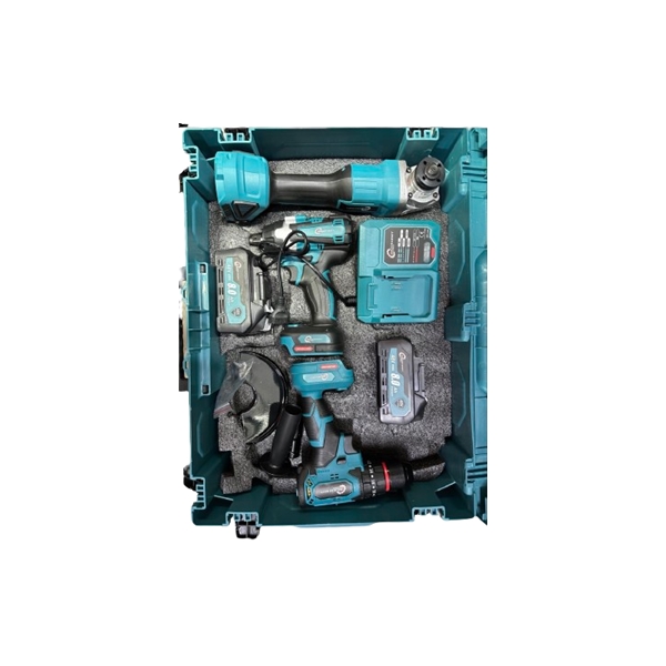 Dauerkraft 3 in 1 szerszámszett. sarokcsiszoló, ütve csavarozó és fúró 2db akkumulátorral 8 Ah - Image 3