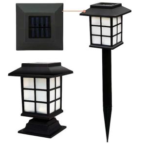 Napelemes leszúrható rozsdamentes kerti lámpa