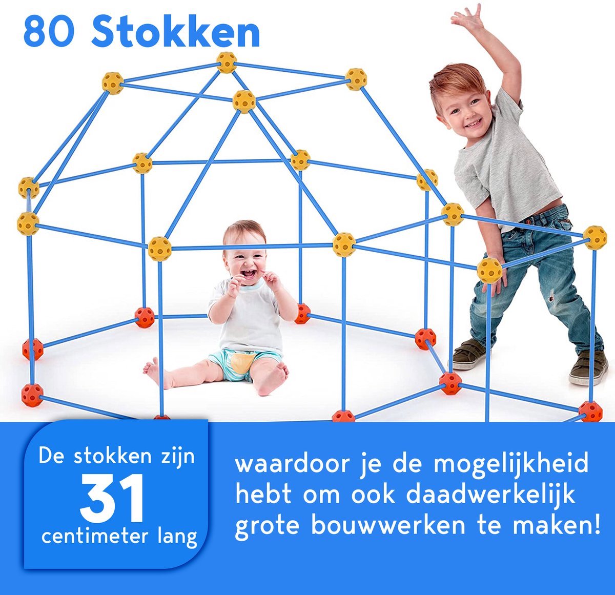 Kastély-vár- bunker készítő gyerekeknek ,világít a sötétben 87db-os - Image 4