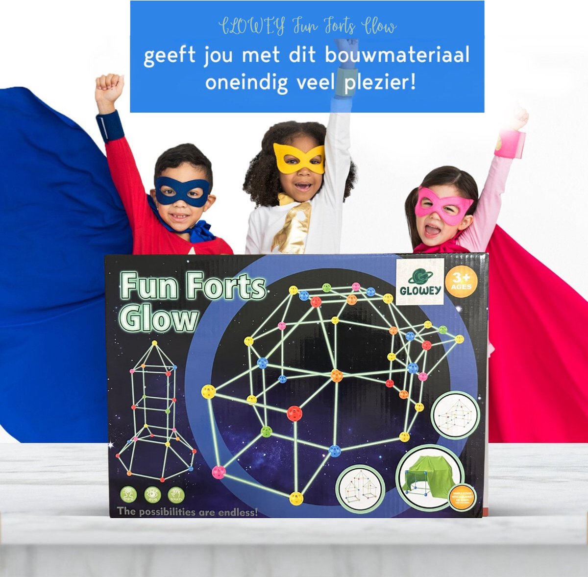 Kastély-vár- bunker készítő gyerekeknek ,világít a sötétben 87db-os - Image 5