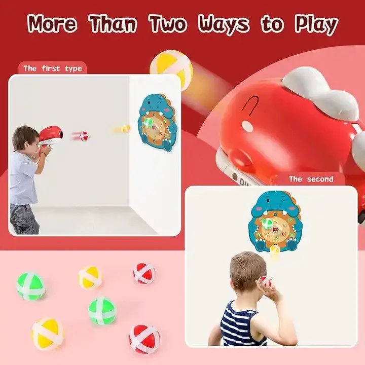 Ragadós ,tépőzáras, golyós, dinoszaruszos céllővő játék labdákkal - Image 4