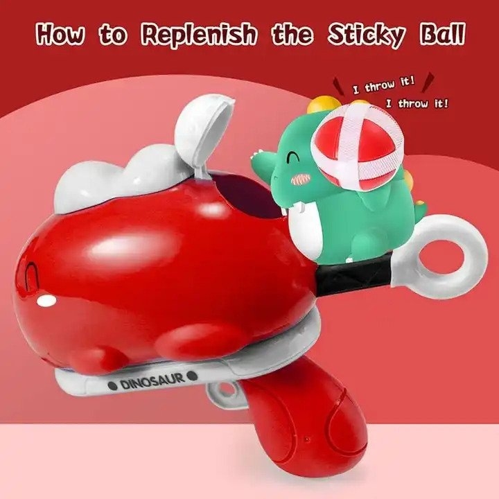 Ragadós ,tépőzáras, golyós, dinoszaruszos céllővő játék labdákkal - Image 5