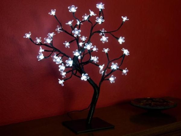 Dekorációs led fa virágokkal , hidegfehér , 45 cm ,hálozati - Image 5
