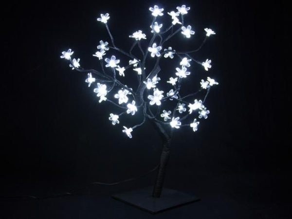Dekorációs led fa virágokkal , hidegfehér , 45 cm ,hálozati - Image 6