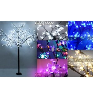 Led Fényfa, Karácsonyi Led Dísz fa 130 Cm 88 Led Kék - Színes- MelegFehér - Hidegfehér-pink