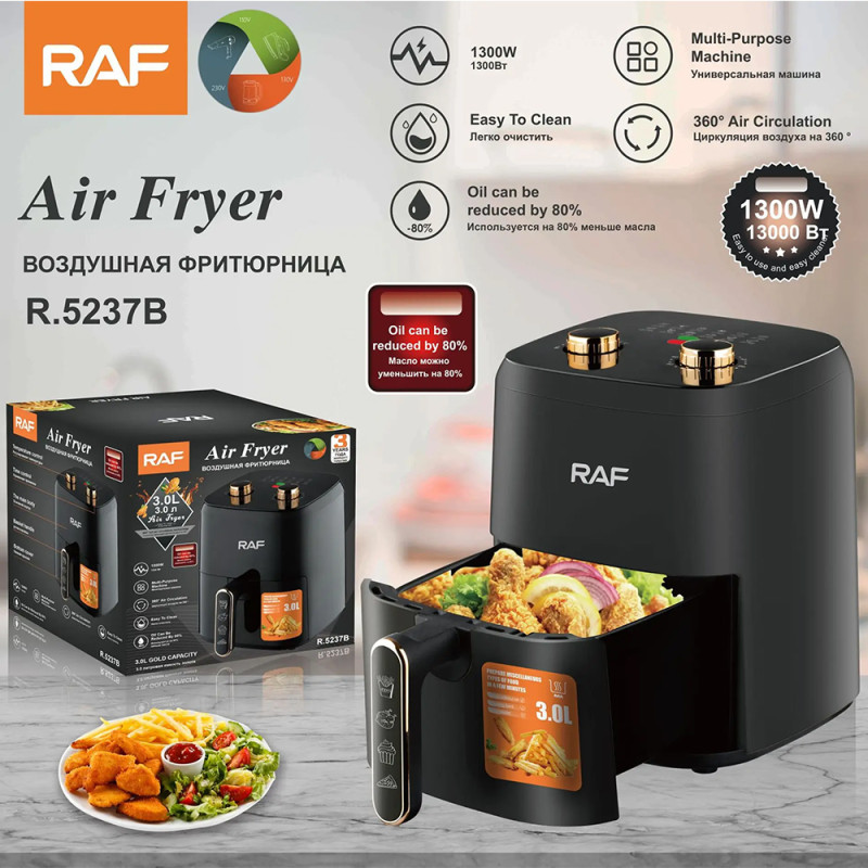 Raf forró levegős sütő/ ayr fryer , 3 liter , 1300 W , R.5237B - Image 2