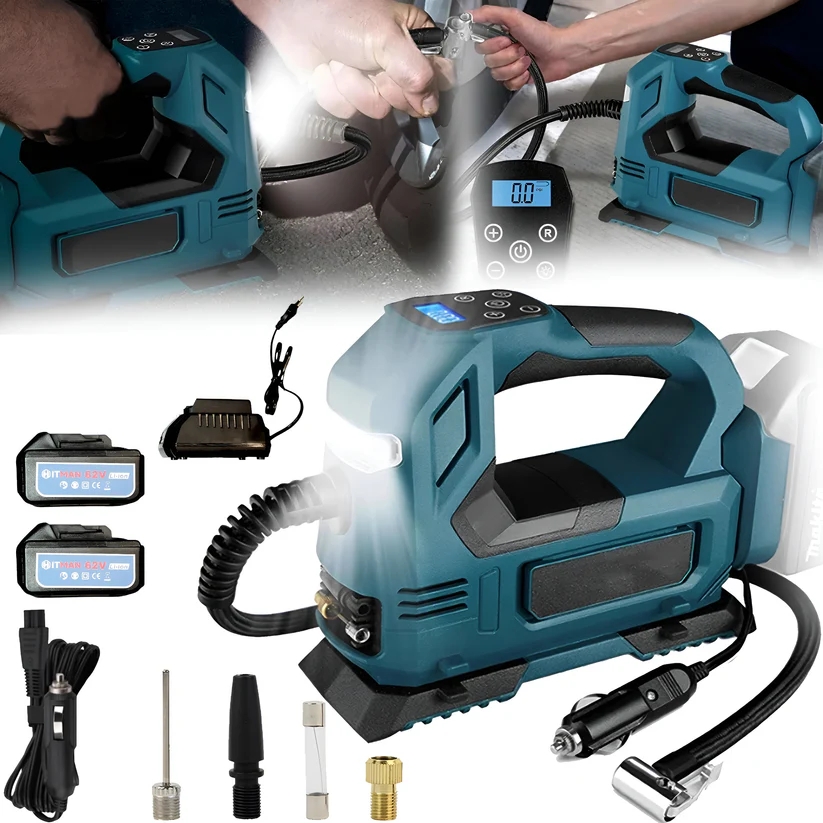 Hitman 62V akkumuláros komresszor digitális kijelzővel Kompakt és hordozható kialakítás. - Image 3