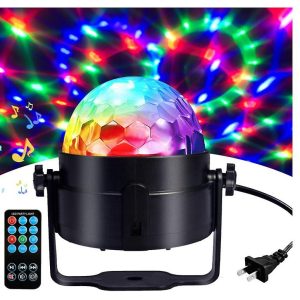 LED diszkólámpa távirányítóval, hangszenzorral 220V