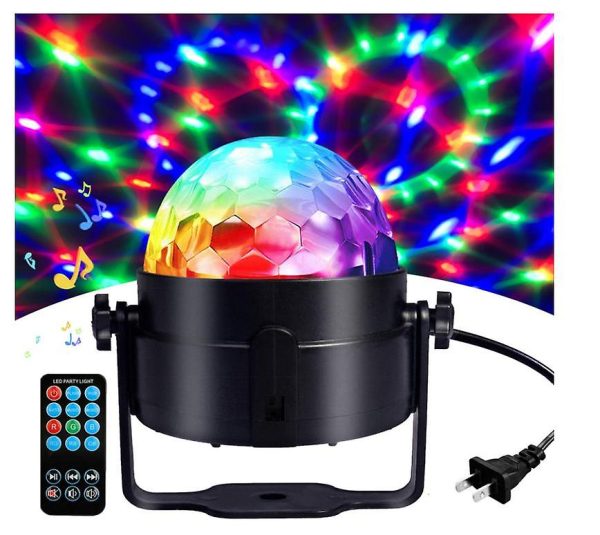 LED diszkólámpa távirányítóval, hangszenzorral 220V