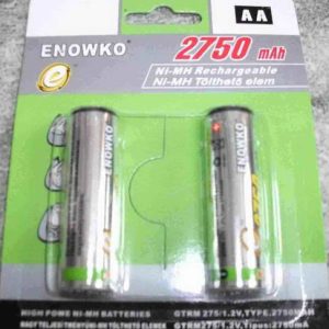 2 db. ENOWKO 2750 mAh újratölthető akkumulátor